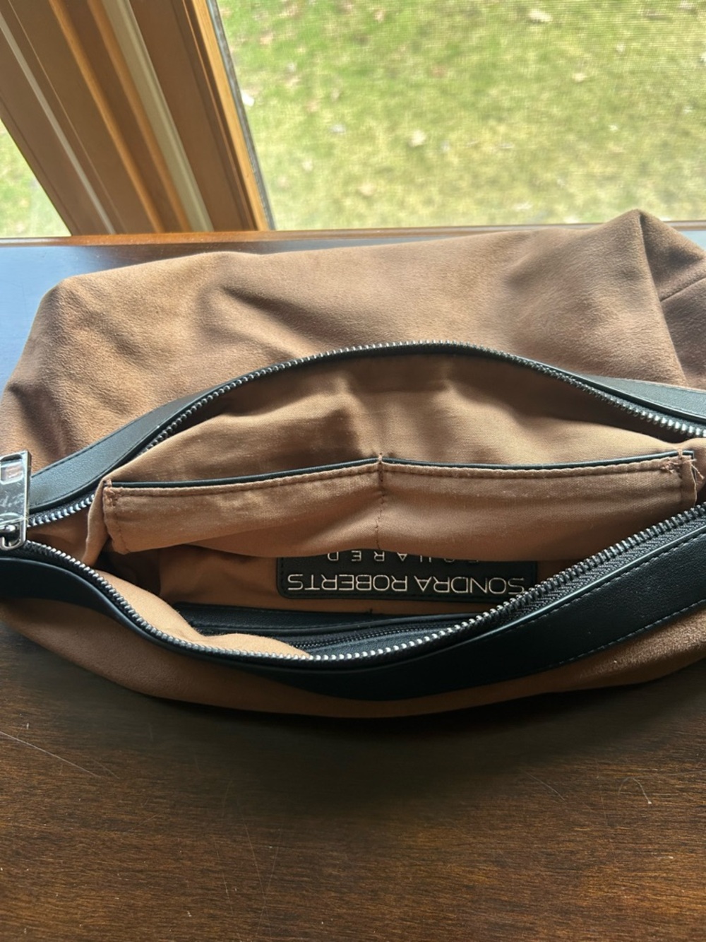 Sondra Roberts Squared Vegan Leather Black Bag with Silver hardware. - Picture 9 of 16